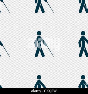 blind icon sign. Seamless pattern with geometric texture. Vector Stock Vector