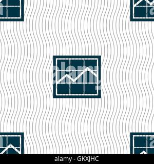 Chart icon sign. Seamless pattern with geometric texture. Vector Stock Vector