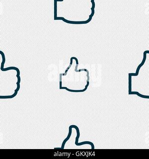 Like icon sign. Seamless pattern with geometric texture. Vector Stock Vector
