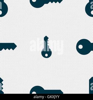 key icon sign. Seamless pattern with geometric texture. Vector Stock Vector