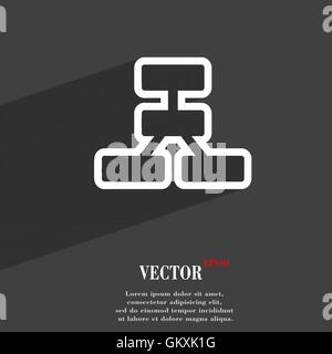Network icon symbol Flat modern web design with long shadow and space for your text. Vector Stock Vector
