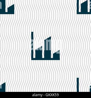 Chart icon sign. Seamless pattern with geometric texture. Vector Stock Vector