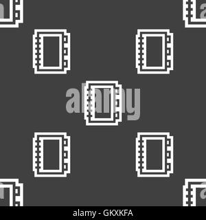 Book icon sign. Seamless pattern on a gray background. Vector Stock Vector