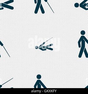 blind icon sign. Seamless pattern with geometric texture. Vector Stock Vector