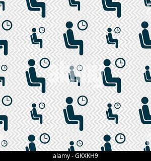 waiting icon sign. Seamless pattern with geometric texture. Vector Stock Vector