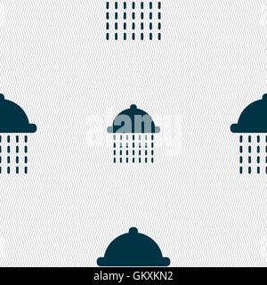 shower icon sign. Seamless pattern with geometric texture. Vector Stock Vector