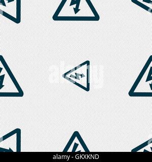 voltage icon sign. Seamless pattern with geometric texture. Vector Stock Vector