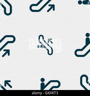 elevator, Escalator, Staircase icon sign. Seamless pattern with geometric texture. Vector Stock Vector