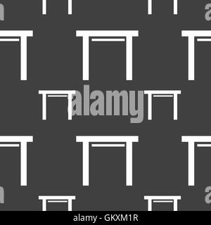 stool seat icon sign. Seamless pattern on a gray background. Vector Stock Vector