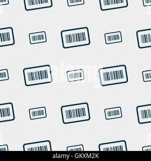 Barcode icon sign. Seamless pattern with geometric texture. Vector Stock Vector