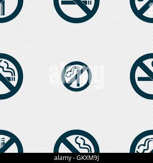 no smoking icon sign. Seamless pattern with geometric texture. Vector Stock Vector