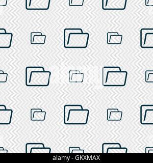 Folder icon sign. Seamless pattern with geometric texture. Vector Stock Vector