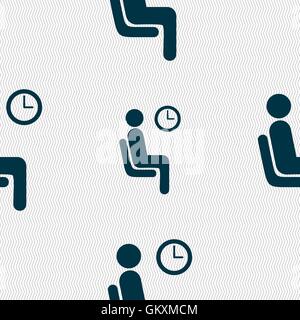 waiting icon sign. Seamless pattern with geometric texture. Vector Stock Vector