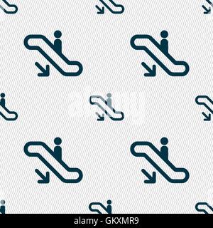 elevator, Escalator, Staircase icon sign. Seamless pattern with geometric texture. Vector Stock Vector
