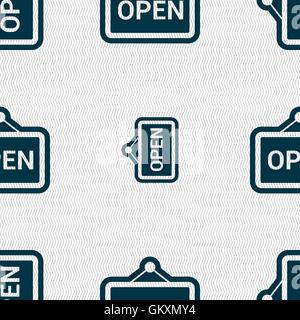 open icon sign. Seamless pattern with geometric texture. Vector Stock Vector