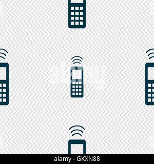 the remote control icon sign. Seamless pattern with geometric texture. Vector Stock Vector