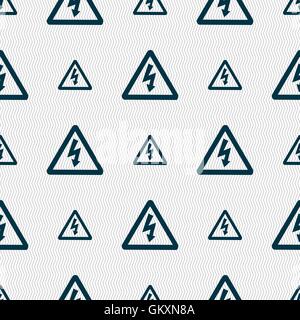 voltage icon sign. Seamless pattern with geometric texture. Vector Stock Vector