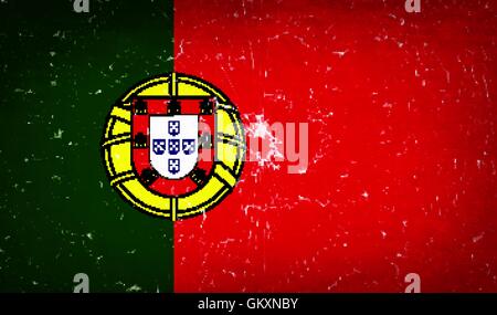 Flags Portugal with broken glass texture. Vector Stock Vector