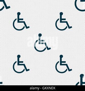 disabled icon sign. Seamless pattern with geometric texture. Vector Stock Vector