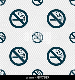 no smoking icon sign. Seamless pattern with geometric texture. Vector Stock Vector