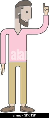 Business man or employee pointing upward. Stock Vector