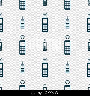 the remote control icon sign. Seamless pattern with geometric texture. Vector Stock Vector