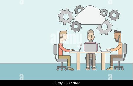 Three outstanding employees Stock Vector