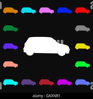 Jeep iconi sign. Lots of colorful symbols for your design. Vector Stock Vector