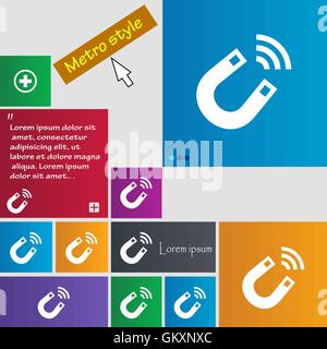 Magnet icon sign. buttons. Modern interface website buttons with cursor pointer. Vector Stock Vector
