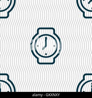 watches icon sign. Seamless pattern with geometric texture. Vector Stock Vector