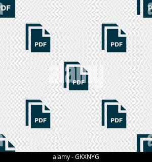 file PDF icon sign. Seamless pattern with geometric texture. Vector Stock Vector