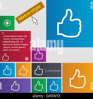 Like icon sign. buttons. Modern interface website buttons with cursor pointer. Vector Stock Vector
