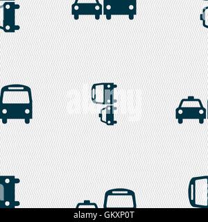 taxi icon sign. Seamless pattern with geometric texture. Vector Stock Vector