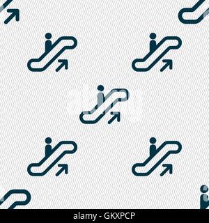 elevator, Escalator, Staircase icon sign. Seamless pattern with geometric texture. Vector Stock Vector