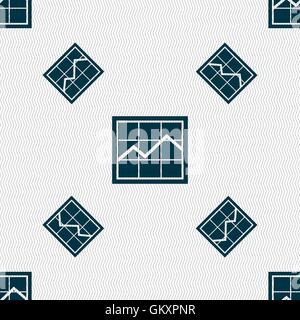 Chart icon sign. Seamless pattern with geometric texture. Vector Stock Vector