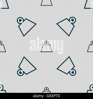 Weight icon sign. Seamless pattern with geometric texture. Vector Stock Vector