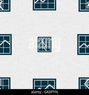 Chart icon sign. Seamless pattern with geometric texture. Vector Stock Vector
