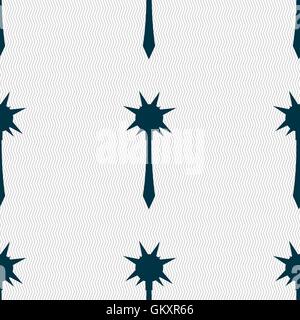 Mace icon sign. Seamless pattern with geometric texture. Vector Stock Vector