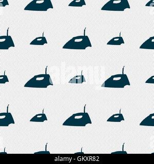 Iron icon sign. Seamless pattern with geometric texture. Vector Stock Vector
