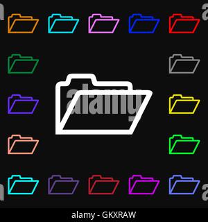 Folder icon sign. Lots of colorful symbols for your design. Vector ...