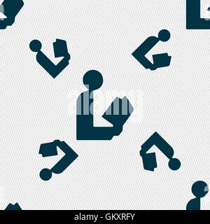 read a book icon sign. Seamless pattern with geometric texture. Vector Stock Vector