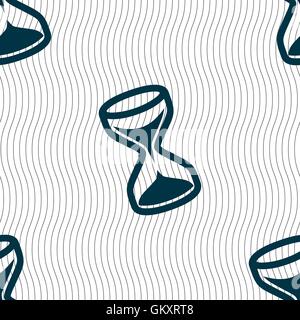 hourglass icon sign. Seamless pattern with geometric texture. Vector Stock Vector