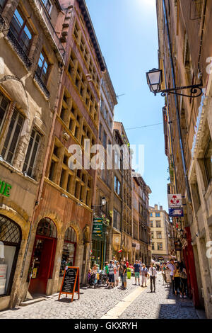 Lyon 5e arr. Street Saint Jean in Old Lyon City. Rhône-Alpes. France Stock Photo