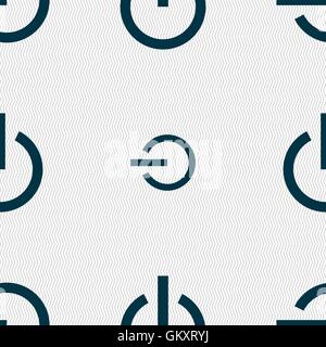 Power icon sign. Seamless pattern with geometric texture. Vector Stock Vector