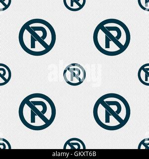 No parking icon sign. Seamless pattern with geometric texture. Vector Stock Vector