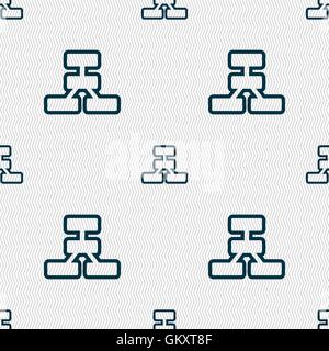 Network icon sign. Seamless pattern with geometric texture. Vector Stock Vector