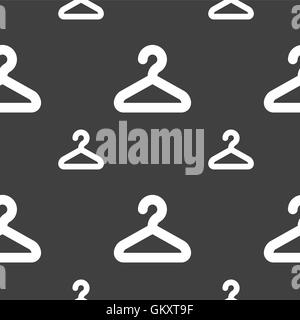 Hanger icon sign. Seamless pattern on a gray background. Vector Stock Vector