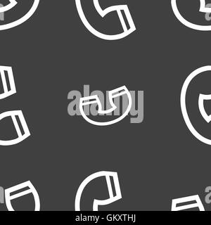 handset icon sign. Seamless pattern on a gray background. Vector Stock Vector