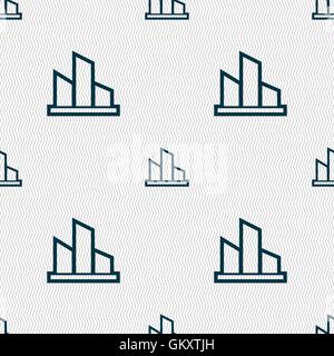 Diagram icon sign. Seamless pattern with geometric texture. Vector Stock Vector