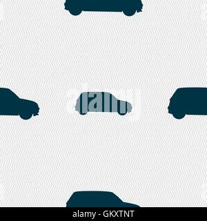 Jeep icon sign. Seamless pattern with geometric texture. Vector Stock Vector